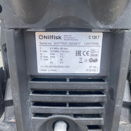Nilfisk C120 pressure washer without accessories, pump issue