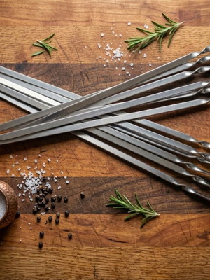 Stainless Steel Skewers Set of 12, 50 cm Length