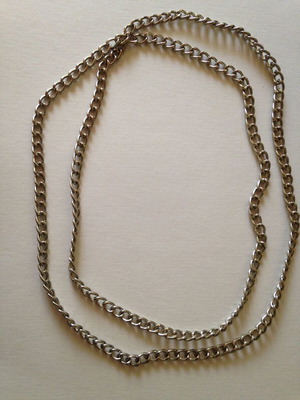Silver chain necklace used, long 140 cm