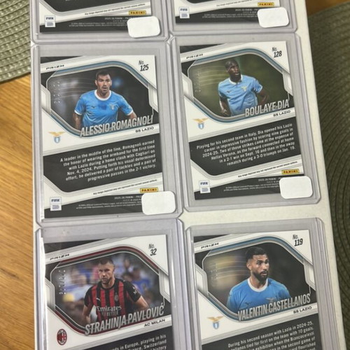 Panini Prizm football sticker bundle, 6 numbered Serie A cards