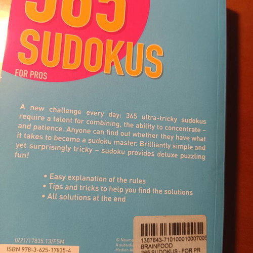 365 Sudoku Puzzle Book new