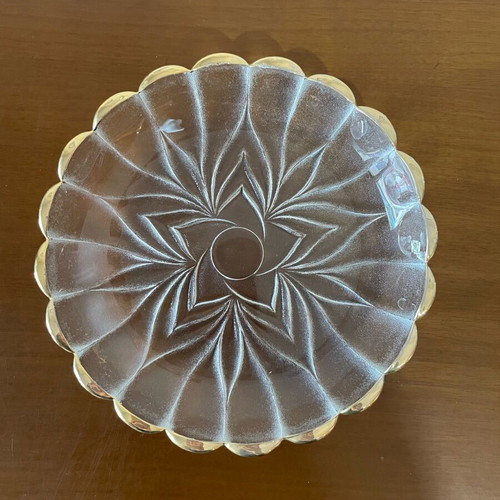 Vintage glass dessert plates used, set of 6, 15 cm diameter