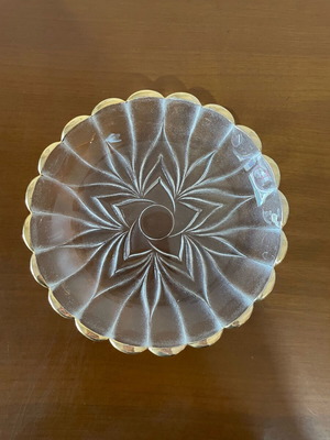 Vintage glass dessert plates used, set of 6, 15 cm diameter