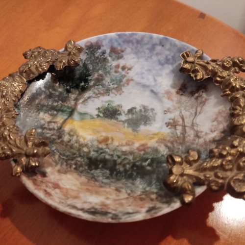 Andreas Zymatikas handpainted porcelain decorative plates, pair