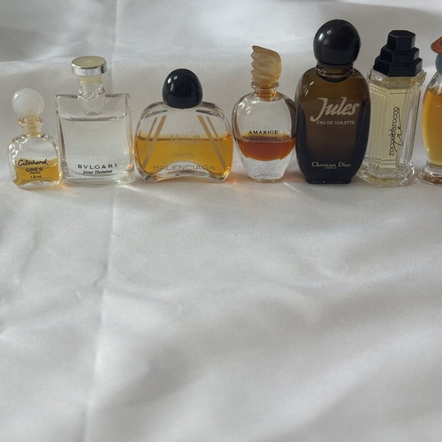 Mini perfume set used, Gres Cabochard, Bvlgari, Balenciaga, Givenchy, Dior, Roccobarocco, Rochas