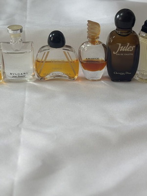 Mini perfume set used, Gres Cabochard, Bvlgari, Balenciaga, Givenchy, Dior, Roccobarocco, Rochas