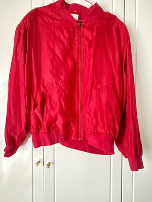 Bomber jacket 100% pure silk new, red, sizes 4XL-5XL