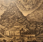Saint Catherine Sinai woodcut used, framed 56x48 cm