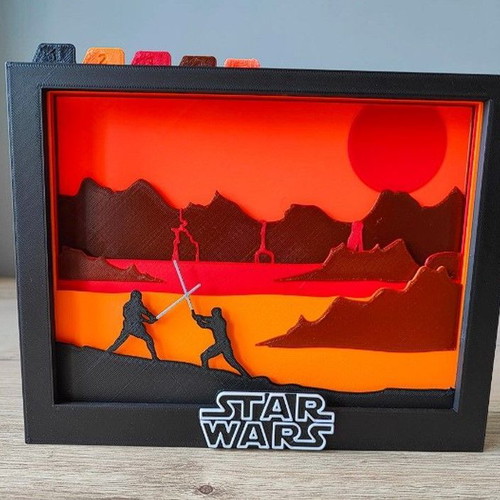 Star Wars minimal battle frame Anakin Skywalker with Obi Wan Kenobi 25cm new
