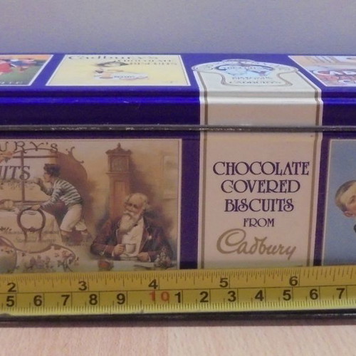 Cadbury's old metal chocolate biscuit tin used, empty