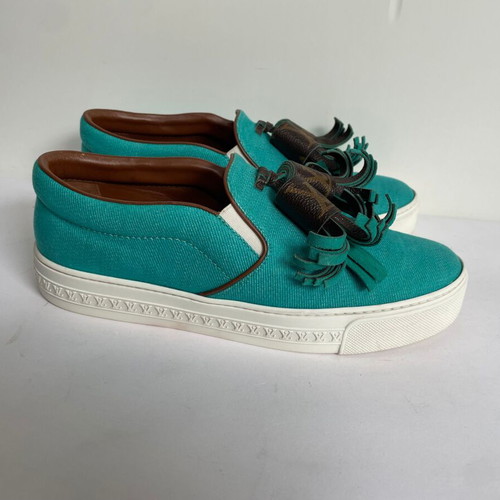 Louis Vuitton Slip On shoes used, turquoise, size 36.5