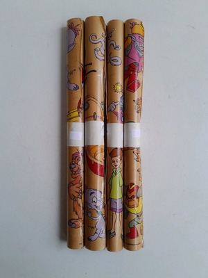 Book covering sticker rolls 80's new, pack of 4
