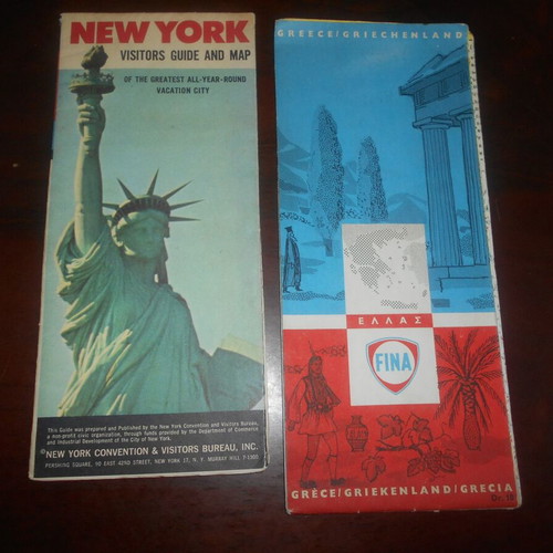 EOT travel maps used, pack of 17, decades 60s and 70s