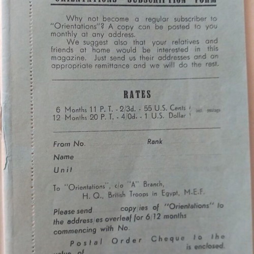 Orientations magazine January 1944 used