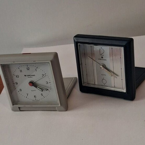 Junghans alarm clocks retro quartz table set of 2 like new