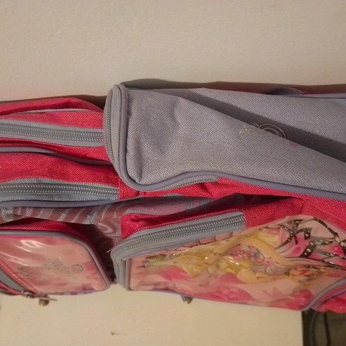 Mariposa school trolley bag used with side pockets and pencil case