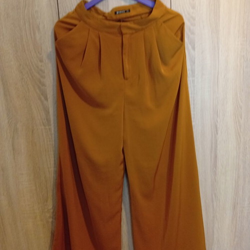 Stradivarius wide-leg pants, orange, size M