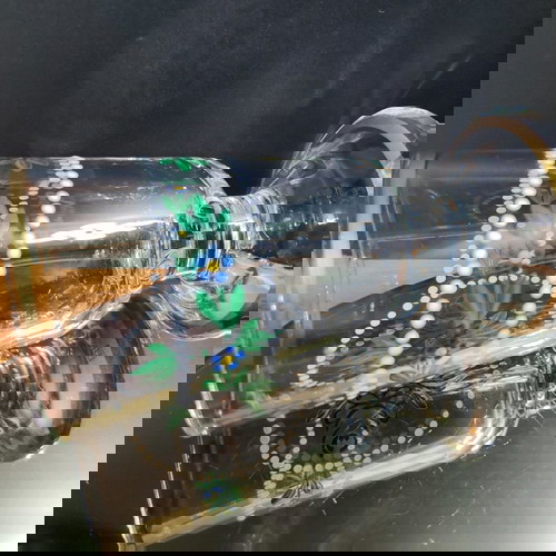 Антична немска ръчно рисувана стъклена чаша викторианска като ново