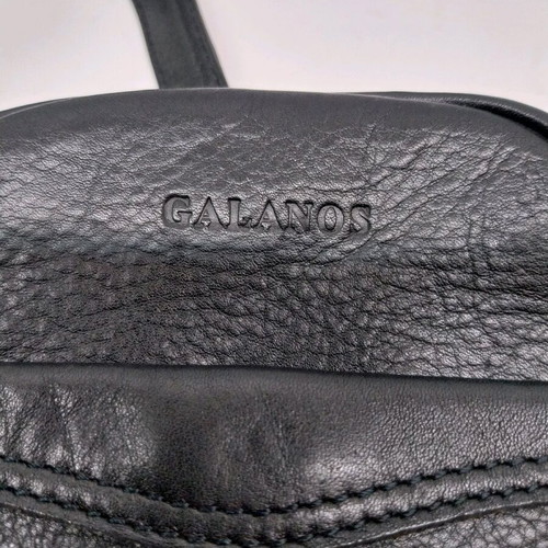 Small Galanos leather bag like new, black shoulder bag