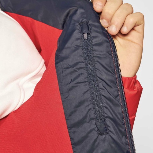 Lacoste Sport Hooded Water-Resistant Quilted Jacket new, men's M, blue and red