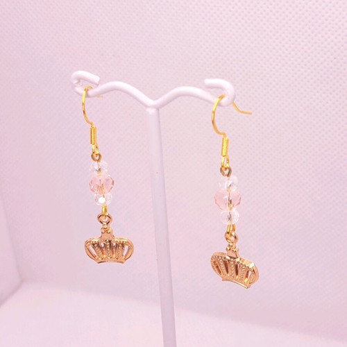 Handmade crown earrings new with crystals
