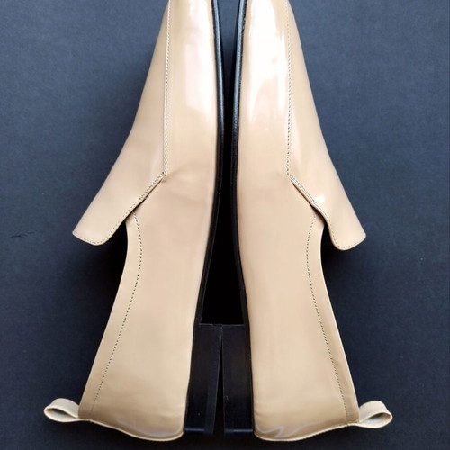 By Far Nick moccasins semi-patent leather beige with detachable gold ankle chain size 39