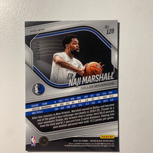 Naji Marshall 2024-25 Panini Prizm Black Color Match card new