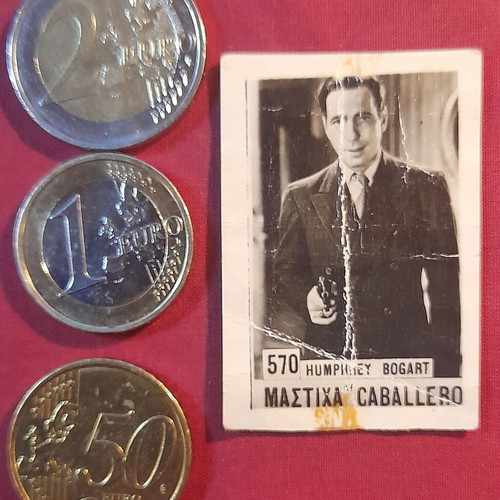Humphrey Bogart vintage collectible Caballero chewing gum sticker