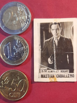 Humphrey Bogart vintage collectible Caballero chewing gum sticker