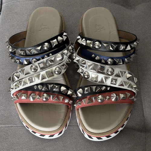 Christian Louboutin Apollo Beach Multi-Studded Unisex Sandals