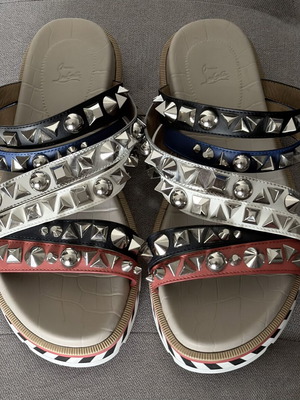 Christian Louboutin Apollo Beach Multi-Studded σανδάλια σαν καινούργιο, αντρικό νούμερο 42