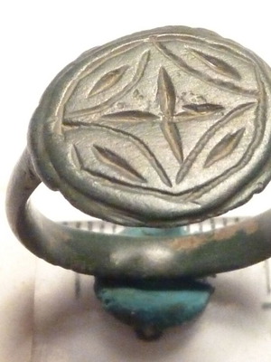 Old Revival Bronze Ring with Cross used