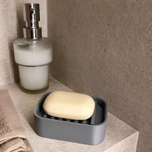 Minimalist Soap Dish with Drain Tray 3D Printed, new