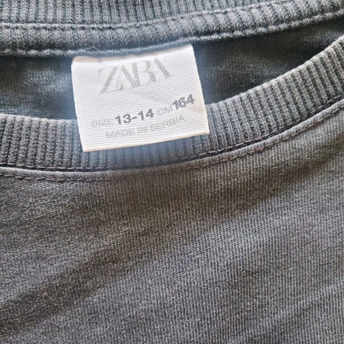 Zara girl sweatshirt dress with ruffles 13-14 years like new, gray