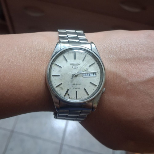 Seiko 5 Automatic 6309-8220 watch like new, vintage men's silver