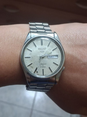 Seiko 5 Automatic 6309-8220 watch like new, vintage men's silver