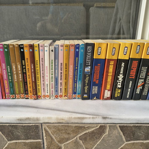 Retro paperback book collection used, crime and thriller genres