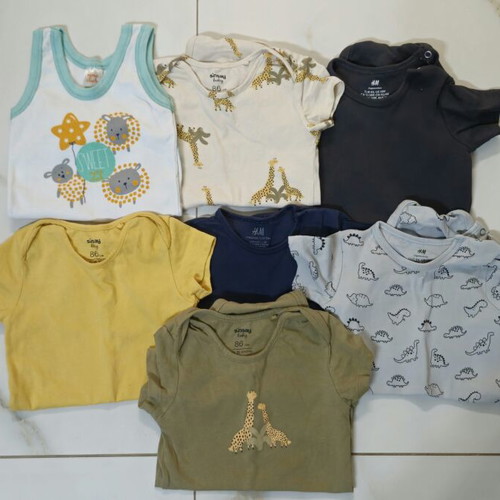 Baby bodysuits used, pack of 7, H&M, Nima Club, Sinsay