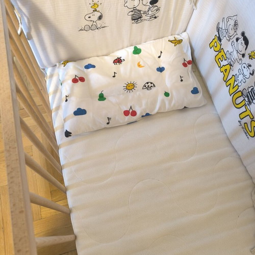 IKEA baby cot with mattress and bedding