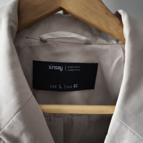Sinsay women's long trench coat new, beige