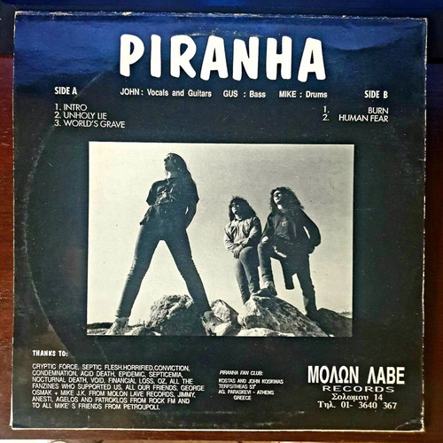 Piranha World’s Grave 12” red vinyl 1992 Molon Labe Records