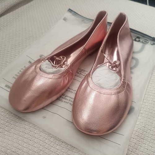 Mango pink ballerinas size 38 like new narrow fit