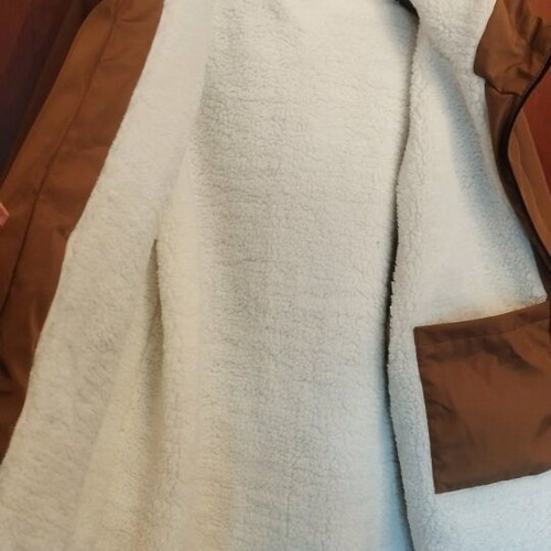 Brown waterproof jacket with lining and hood like new, XXL