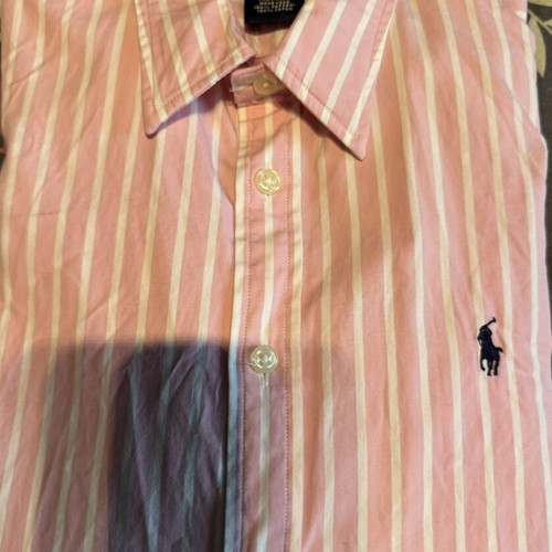 Polo Ralph Lauren women's shirt medium slim fit pink stripes like new