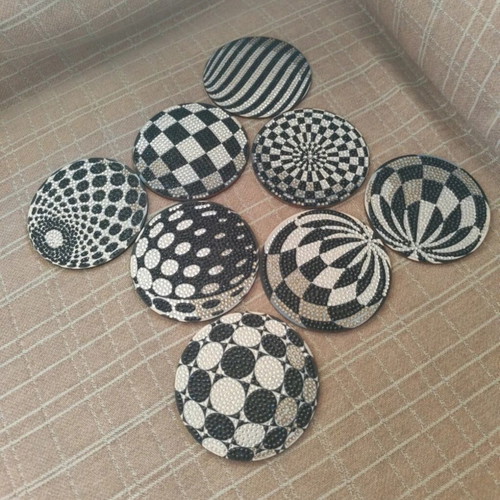 Coasters set of 8 with holder, like new, wood
