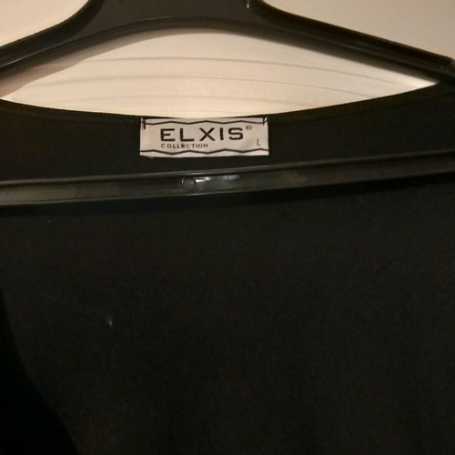 Elxis women's blouse black wrap like new, size L