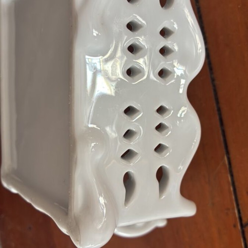 Vintage white porcelain sugar packet holder like new
