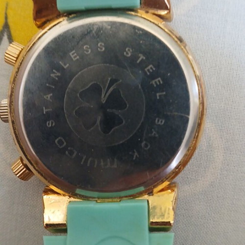 Mulco wristwatch turquoise and gold, used with minor wear