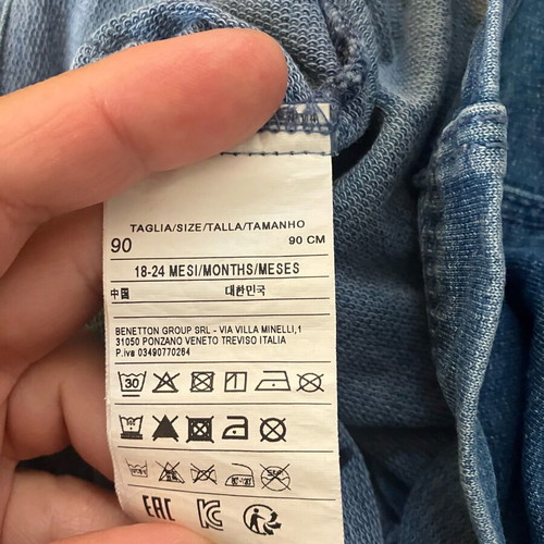Benetton denim salopette 18-24 months like new