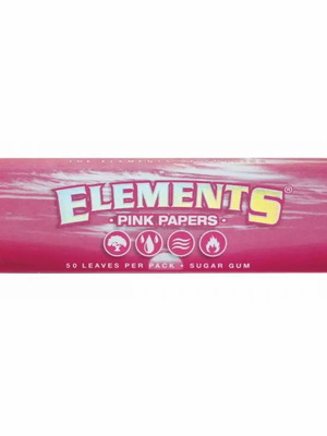 Elements Pink rolling papers 1 1/4 size 50 leaves new